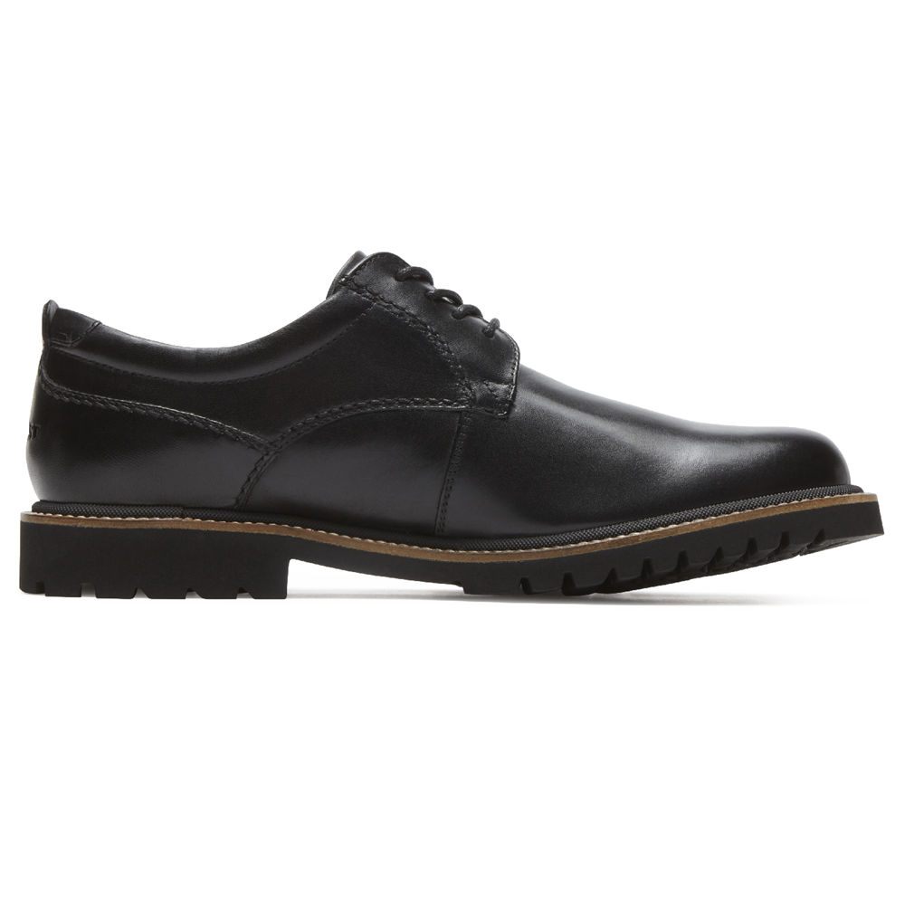 Rockport Oxfords For Mens Black - Marshall Plain Toe - QD2968154